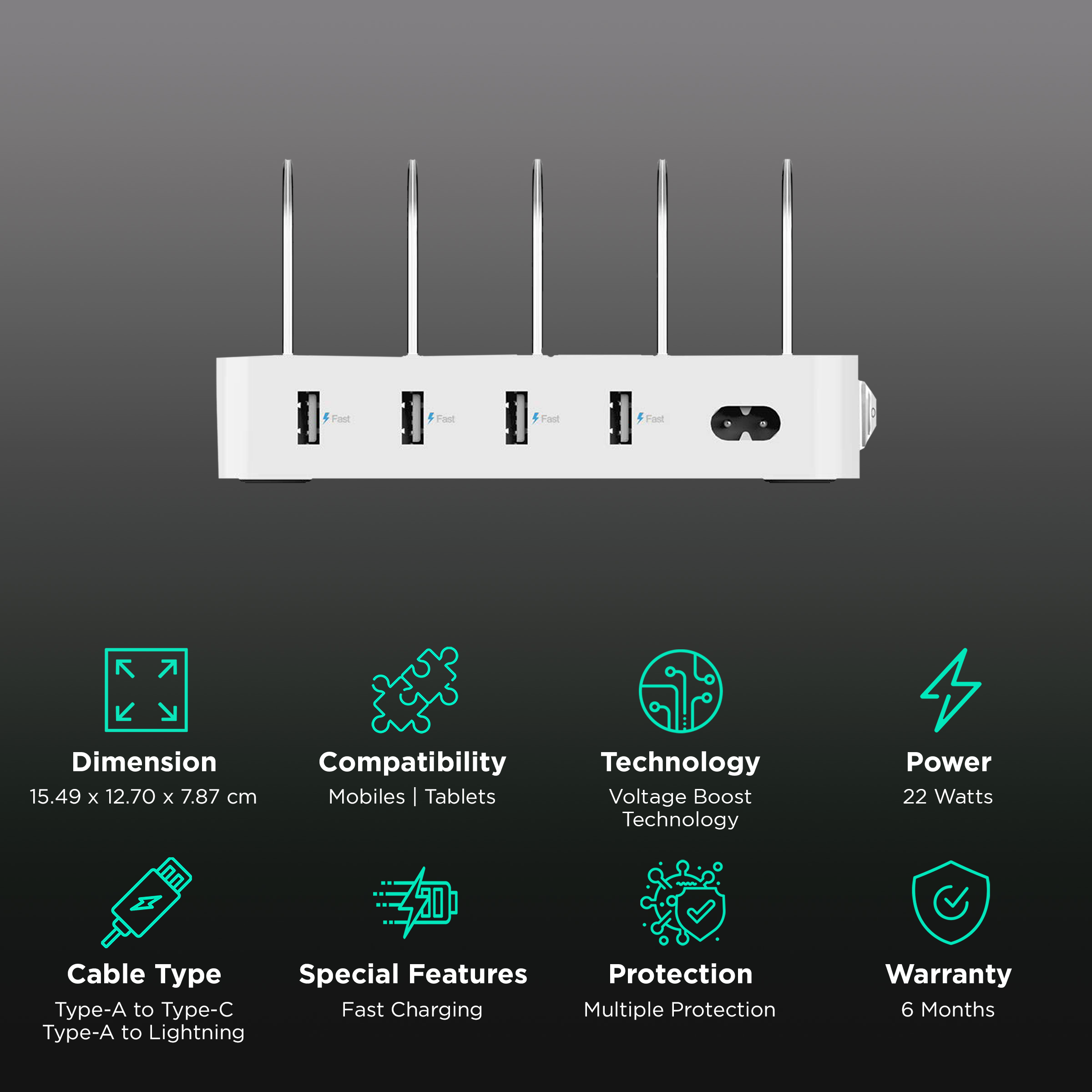 Buy Soopii W Type A Port Fast Charging Station Type A To Type C Type A To Micro Usb Type